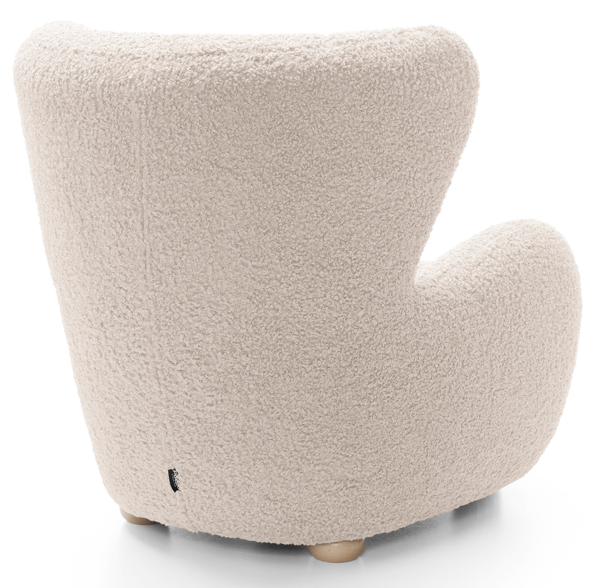 Milele Schalensitz hellbeige Bouclé, Beine aus Buche