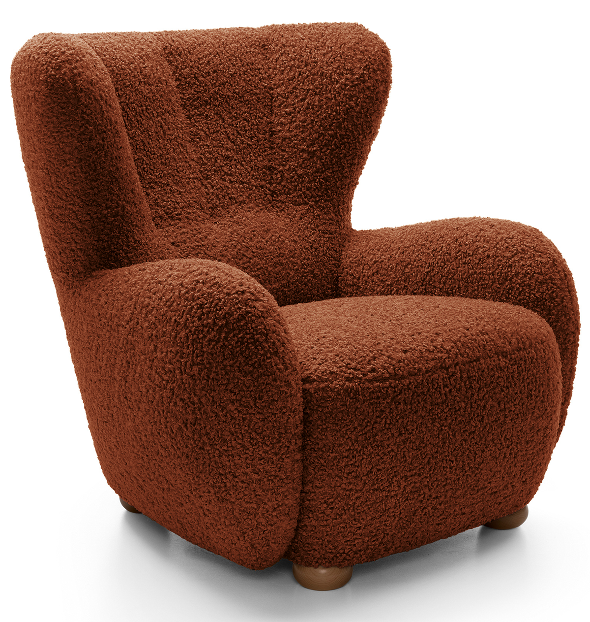 Fauteuil baquet Milele cuivre boucle pieds chêne