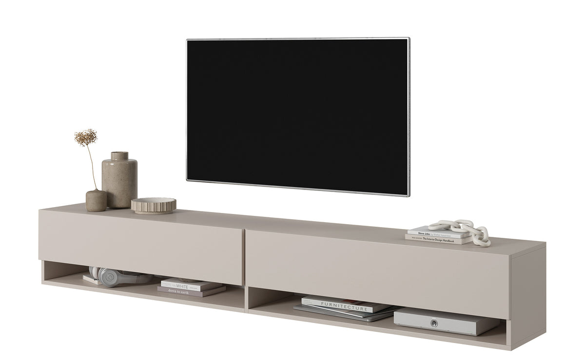 Meuble TV Mirrgo 200 cm Gris beige