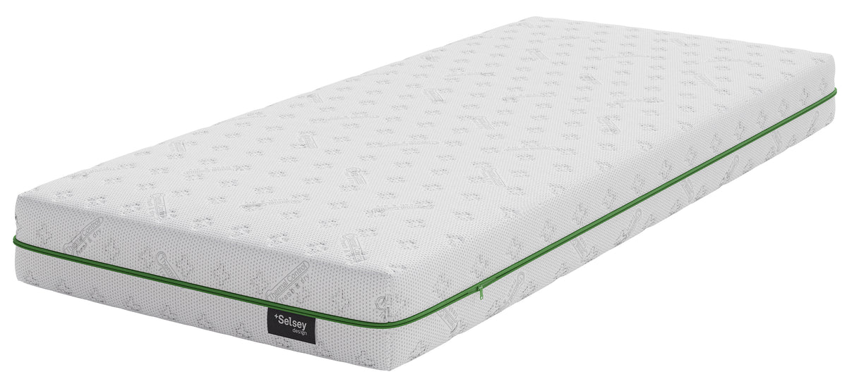 Matelas à ressorts ensachés 90x200 cm Sompol avec latex et mousse HR réversible