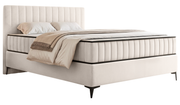 Lit continental 140x200 cm Mufasso avec rangement velours hydrofuge crème