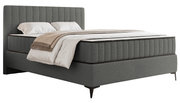 Lit continental 140x200 cm Mufasso avec rangement, bouclé gris foncé
