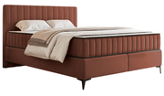 Lit continental 180x200 cm Mufasso avec rangement, velours hydrofuge cuivre