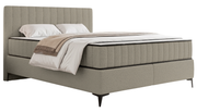 Lit continental 160x200 cm Mufasso avec rangement, bouclé beige foncé