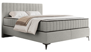 Lit continental 160x200 cm Mufasso avec rangement en boucle gris clair