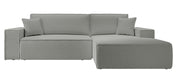 Canapé d'angle avec fonction couchage Farese New en boucle gris, rangement, configuration droite