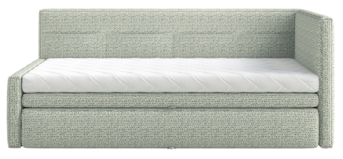 Lit junior 90x200 cm Nesmi droit avec rangement tissage sauge