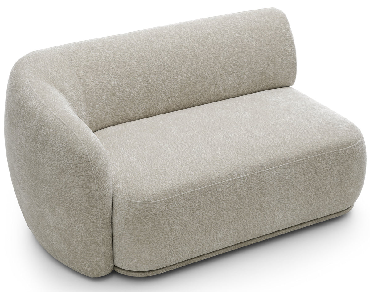 Canapé d'angle modulaire Bommo en L, droit, en chenille gris-beige