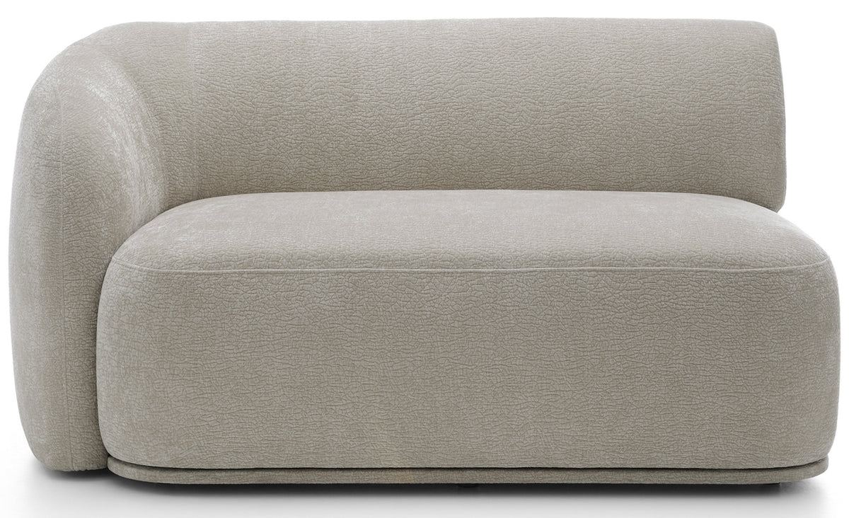 Canapé d'angle modulaire Bommo en L, droit, en chenille gris-beige