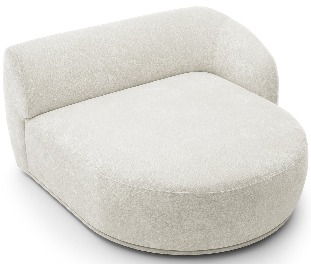 Canapé d'angle modulable Bommo en L, version droite, tissu chenille crème