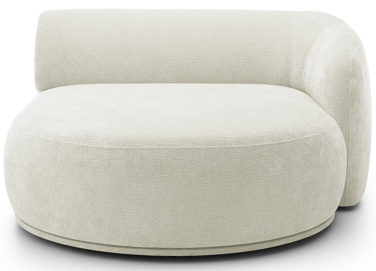 Canapé d'angle modulable Bommo en L, version droite, tissu chenille crème
