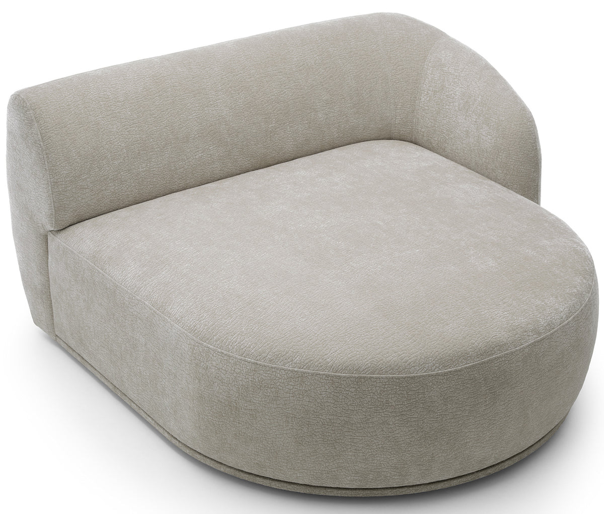 Canapé d'angle modulaire Bommo en L, droit, en chenille gris-beige