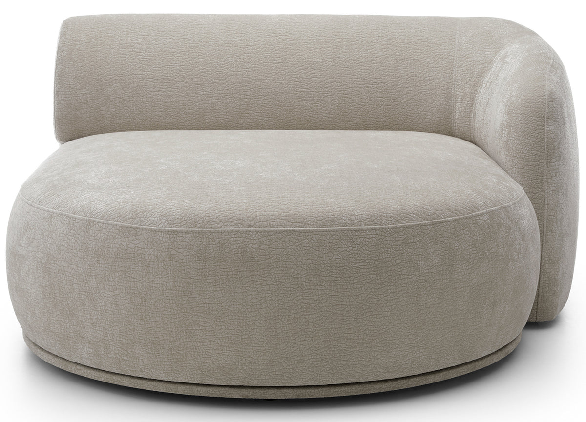 Canapé d'angle modulaire Bommo en L, droit, en chenille gris-beige