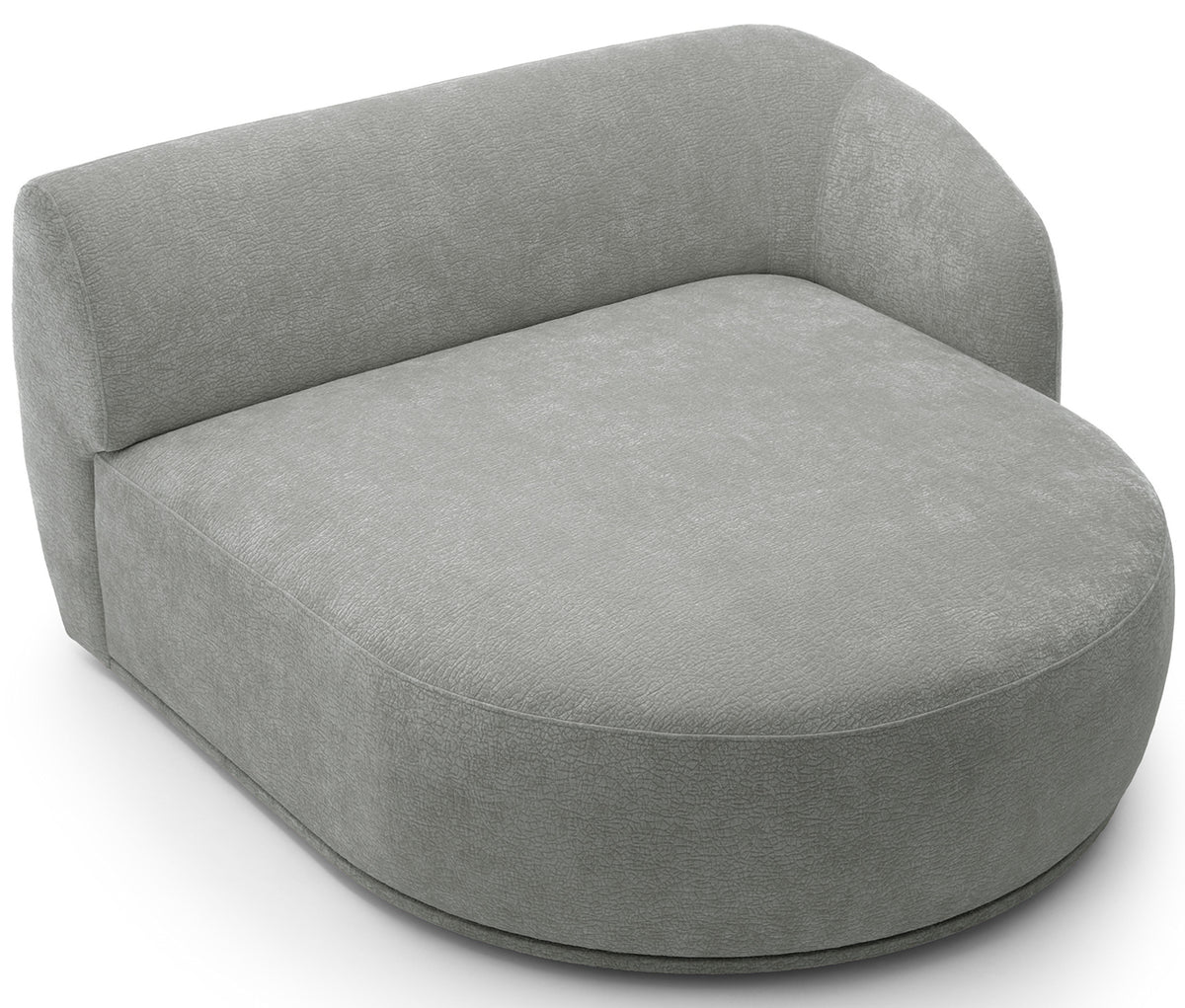 Canapé d'angle modulable Bommo en L avec pouf, gris chiné, côté droit
