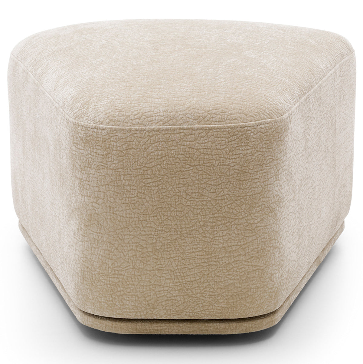 Canapé d'angle modulaire Bommo en L avec pouf, côté gauche, beige en chenille
