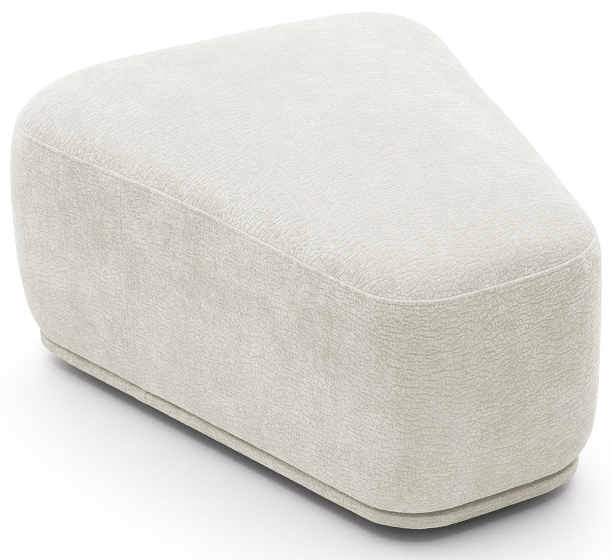 Canapé d’angle modulaire Bommo en L avec pouf, côté gauche, velours chenille crème