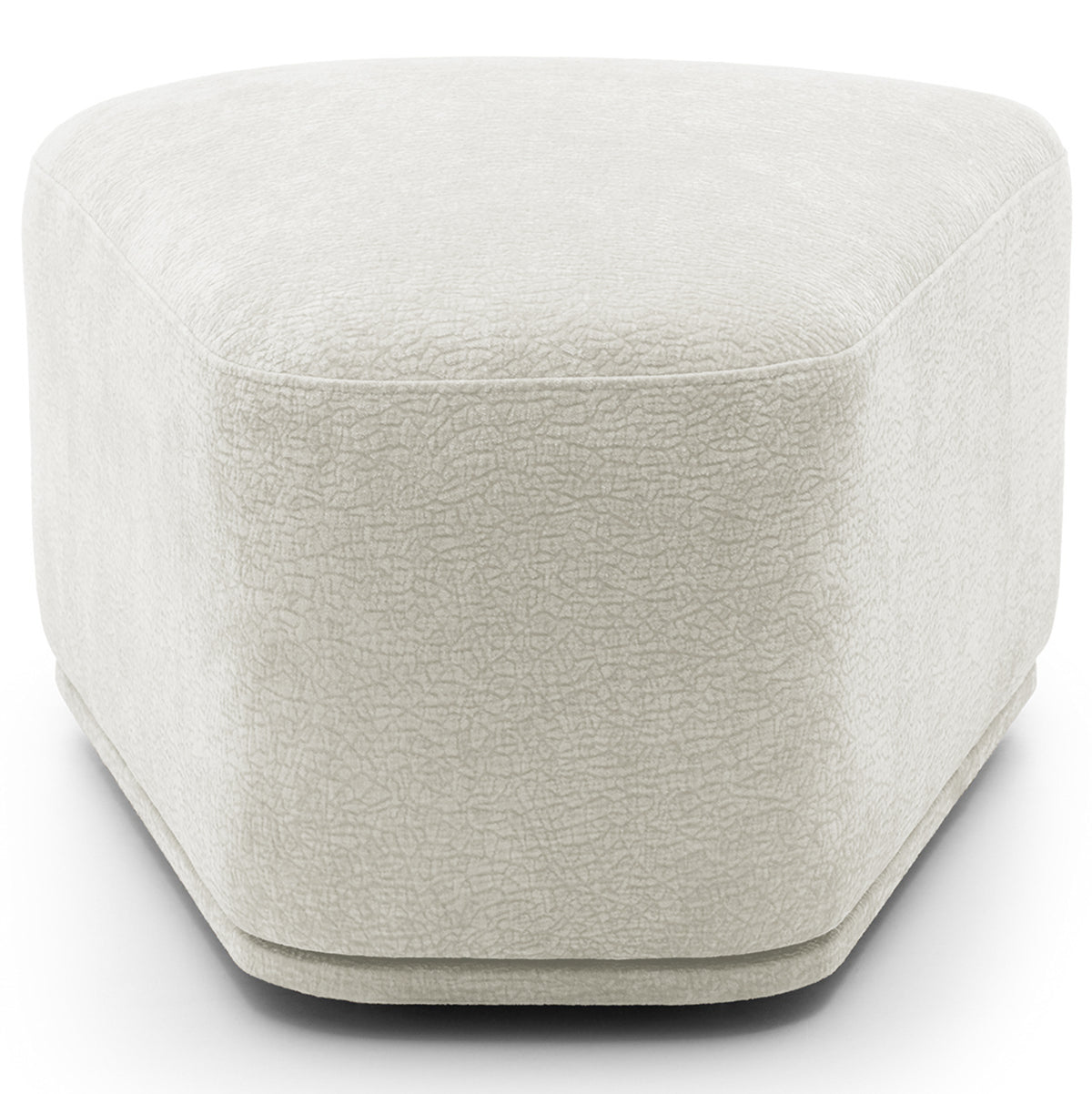 Canapé d’angle modulaire Bommo en L avec pouf, côté gauche, velours chenille crème