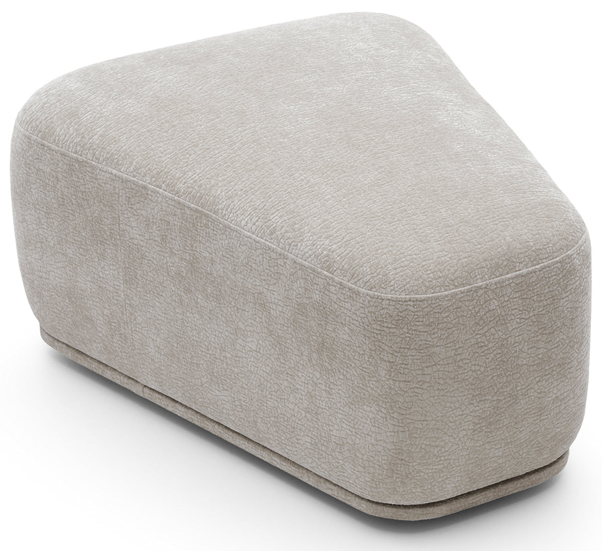 Canapé d'angle modulable Bommo en L avec pouf, droit, en chenille gris-beige