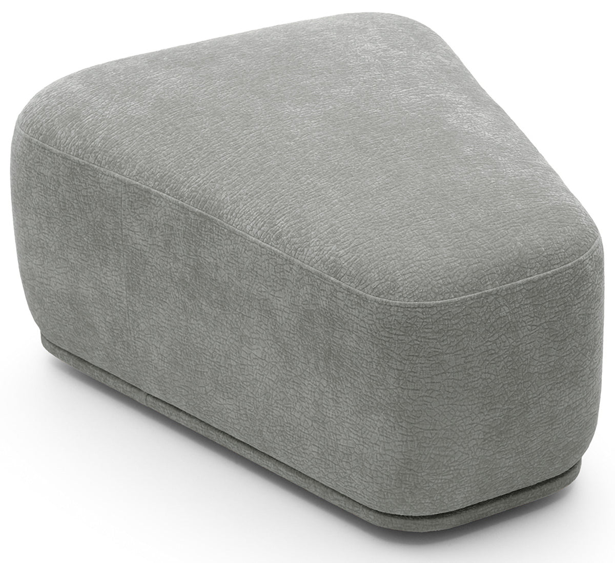 Canapé d'angle modulable Bommo en L avec pouf, côté gauche, tissu chenille gris