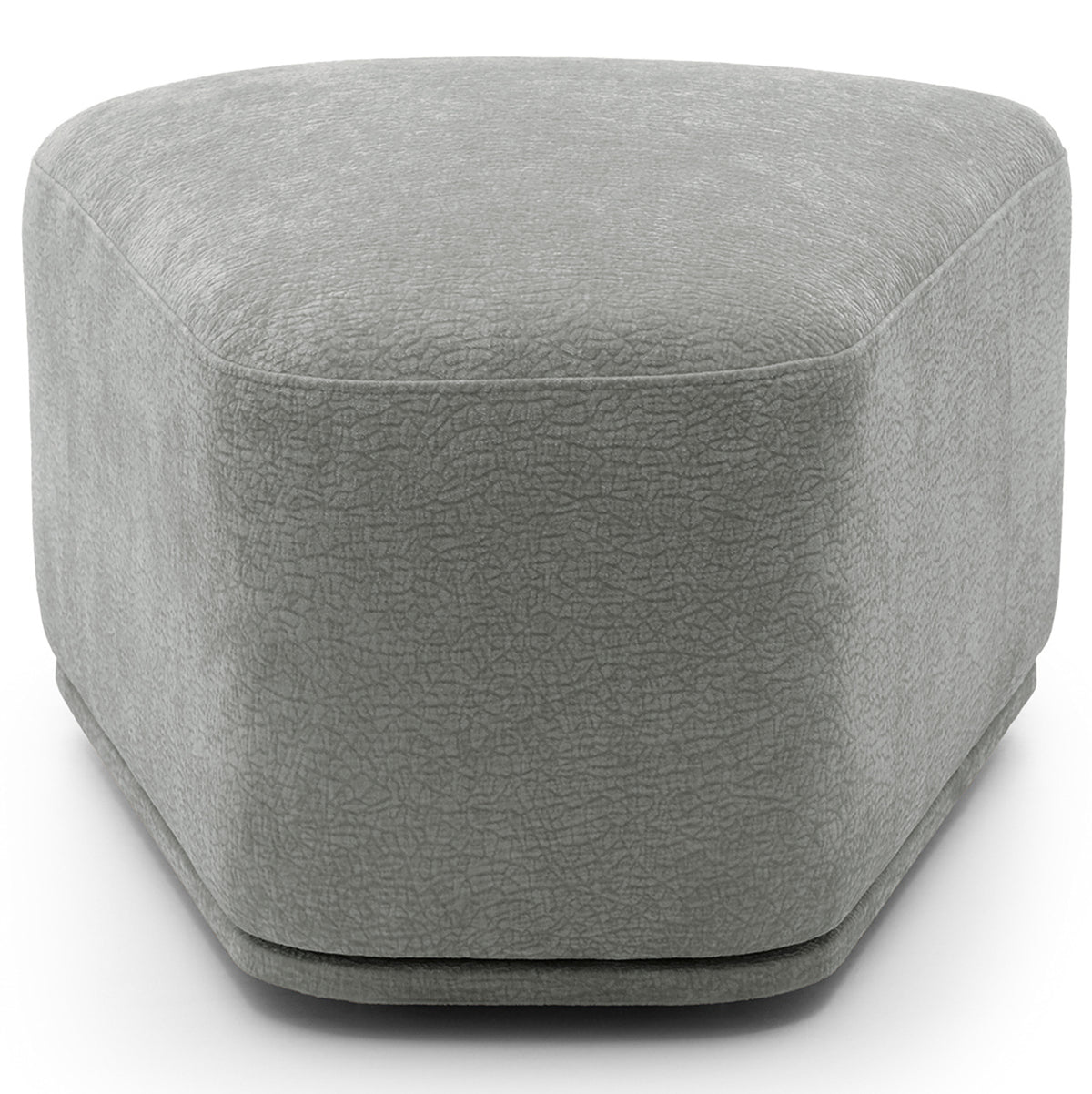 Canapé d'angle modulable Bommo en L avec pouf, côté gauche, tissu chenille gris