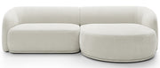 Canapé d'angle modulable Bommo en L, version droite, tissu chenille crème