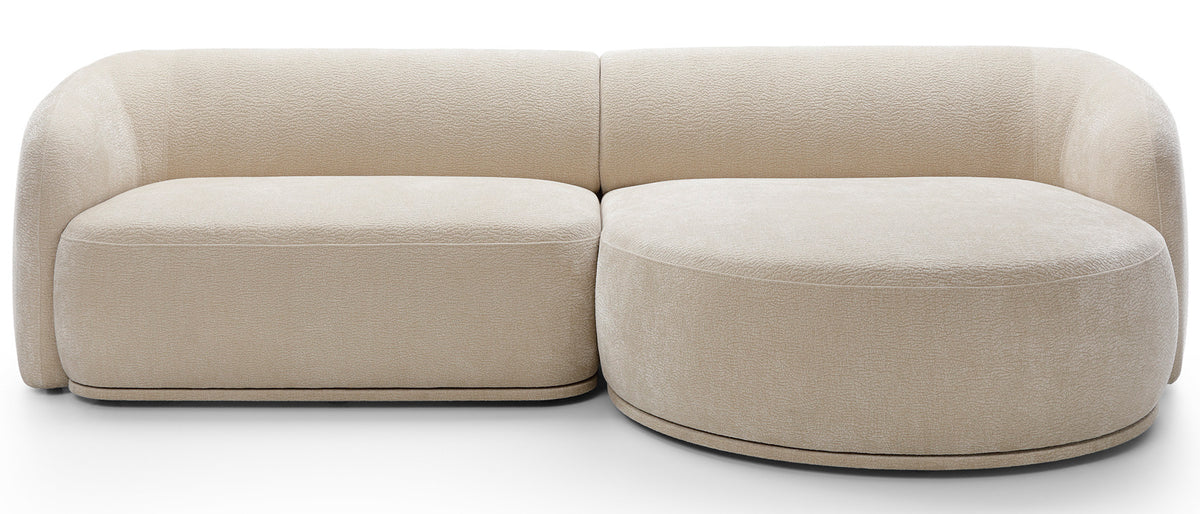 Modulares Ecksofa Bommo, L-förmig, rechtsseitig, beige Chenille