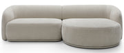 Canapé d'angle modulaire Bommo en L, droit, en chenille gris-beige