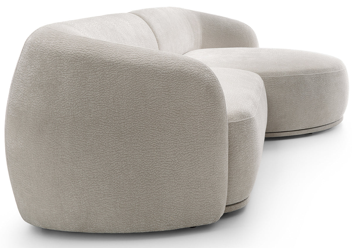 Canapé d'angle modulaire Bommo en L, droit, en chenille gris-beige