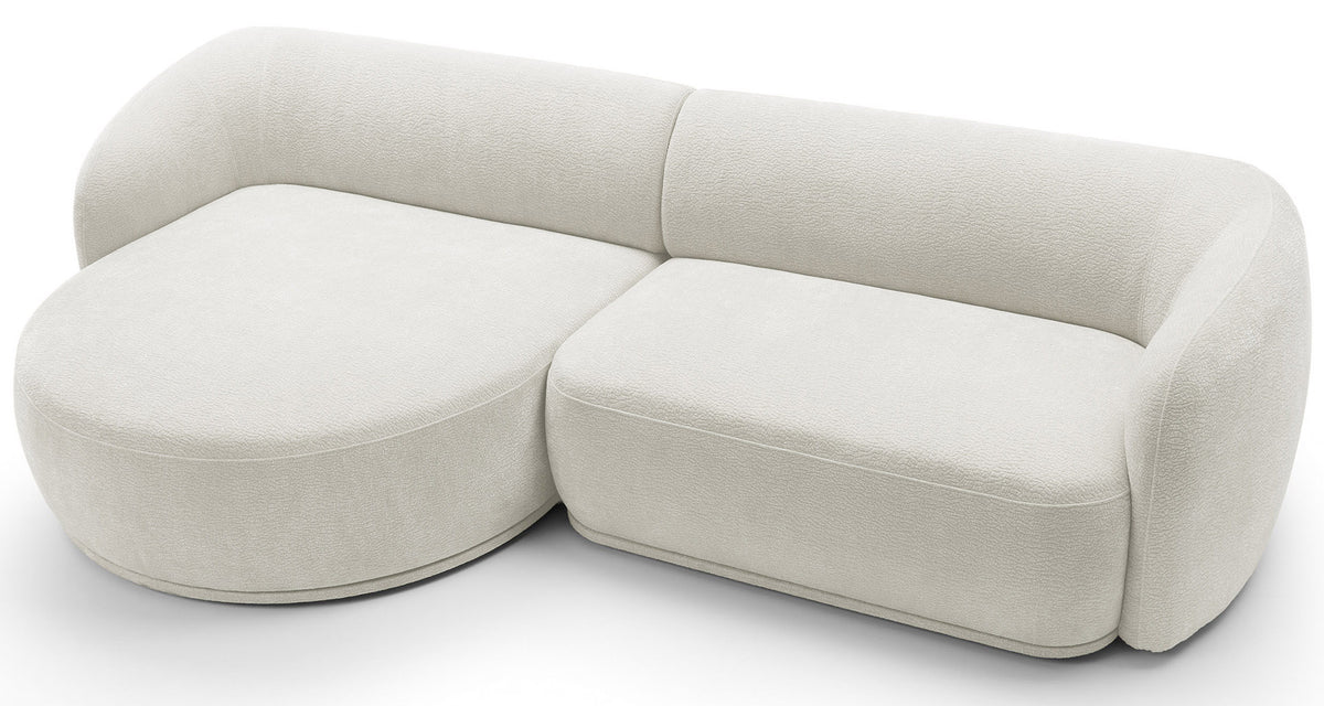 Modulares Ecksofa Bommo L-förmig linksseitig, cremefarben, Chenille