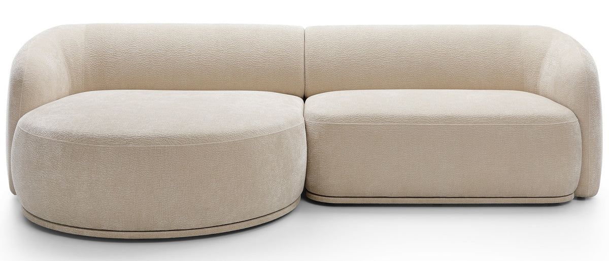 Modulares Ecksofa Bommo L-förmig linksseitig beige Chenille