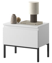 Table de chevet Bemmi blanche avec pieds noirs