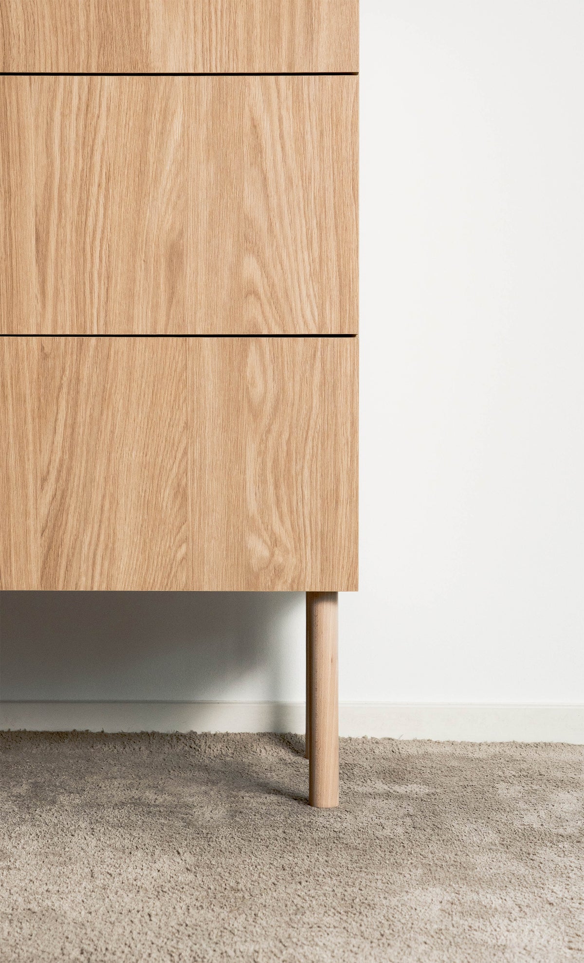 Commode 1 porte Nolie avec 3 tiroirs 140 cm Chêne huilé