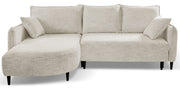 Ecksofa mit Schlaffunktion Oblivio mini, L-förmig, linksseitig, mit Stauraum, beige Geflecht