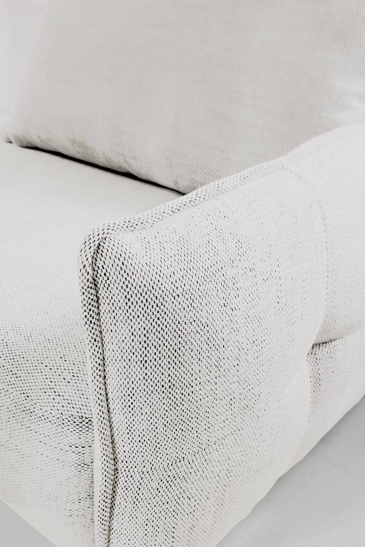 Canapé d'angle avec fonction couchage Oblivio mini en L, côté gauche, avec rangement, blanc en rotin tressé