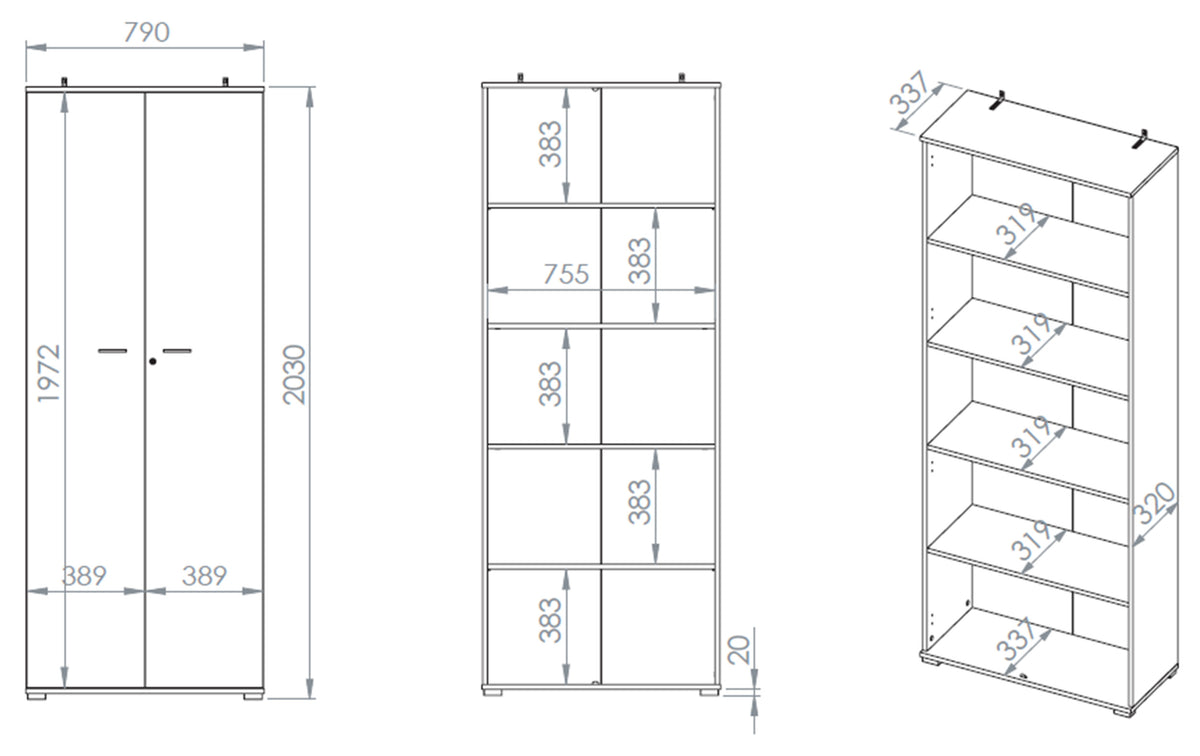 Armoire deux portes Odelis 79 cm chêne Lindberg
