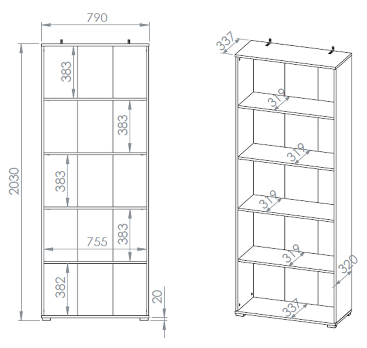 Offenes Regal Odelis 79 cm Lindberg-Eiche