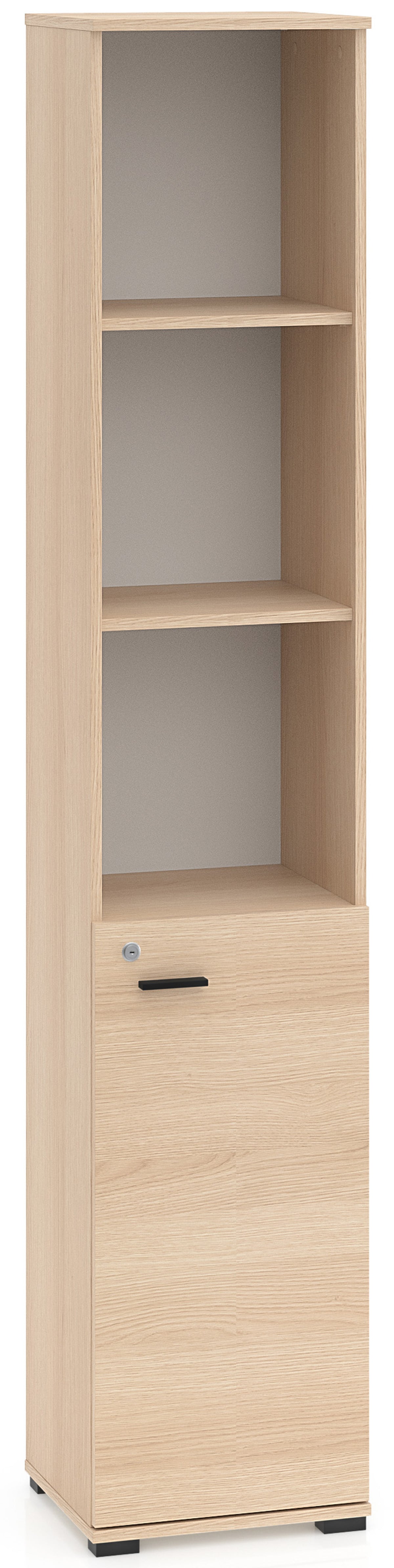 Étagère 1 porte Odelis avec trois étagères ouvertes 39 cm chêne Lindberg