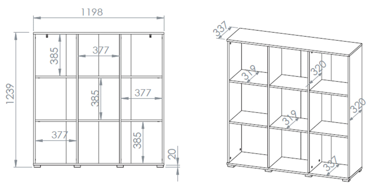 Offenes Regal Odelis 120 cm Lindberg-Eiche