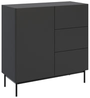Commode 1 porte Olio avec trois tiroirs 100 cm noire
