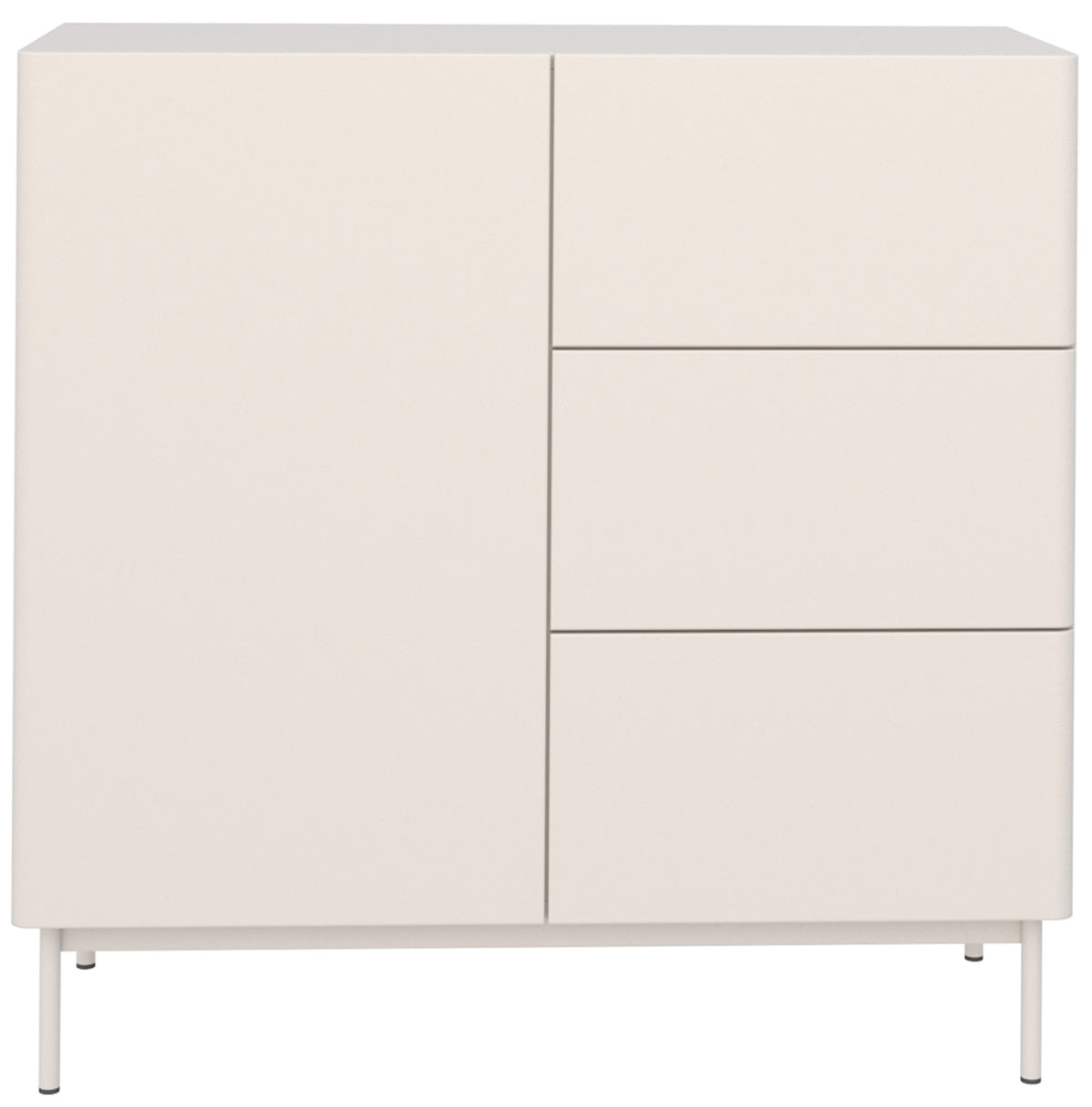 Commode 1 porte Olio avec trois tiroirs 100 cm cachemire