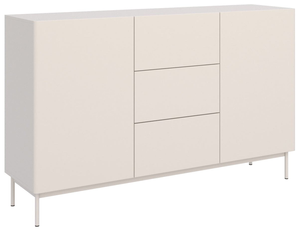Commode deux portes Olio avec trois tiroirs 160 cm cachemire
