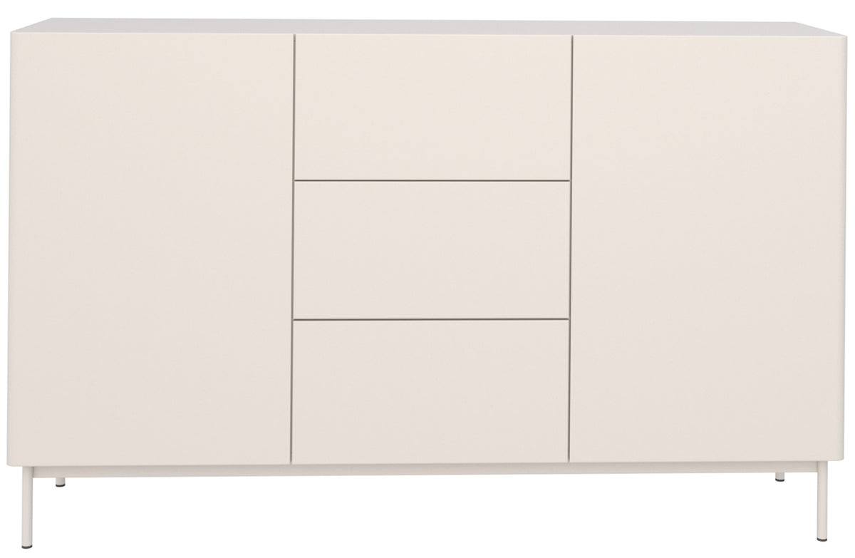 Commode deux portes Olio avec trois tiroirs 160 cm cachemire