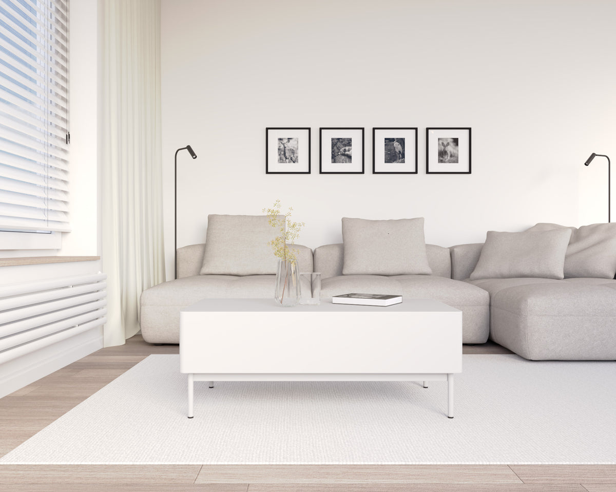 Table basse Olio avec deux rabats 100x53 cm blanche