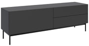 TV-Schrank Olio mit Klappe und zwei Schubladen, 160 cm, schwarz