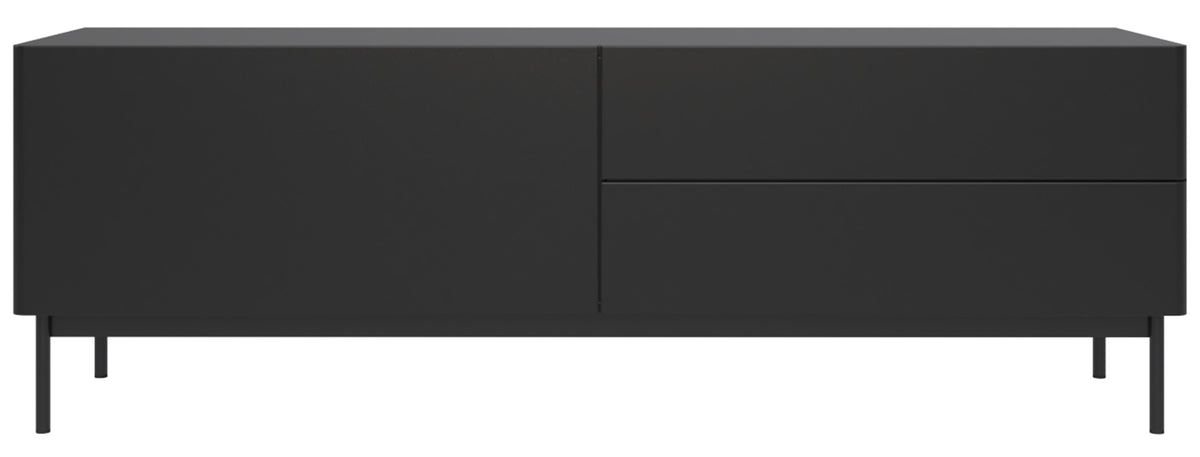 TV-Schrank Olio mit Klappe und zwei Schubladen, 160 cm, schwarz
