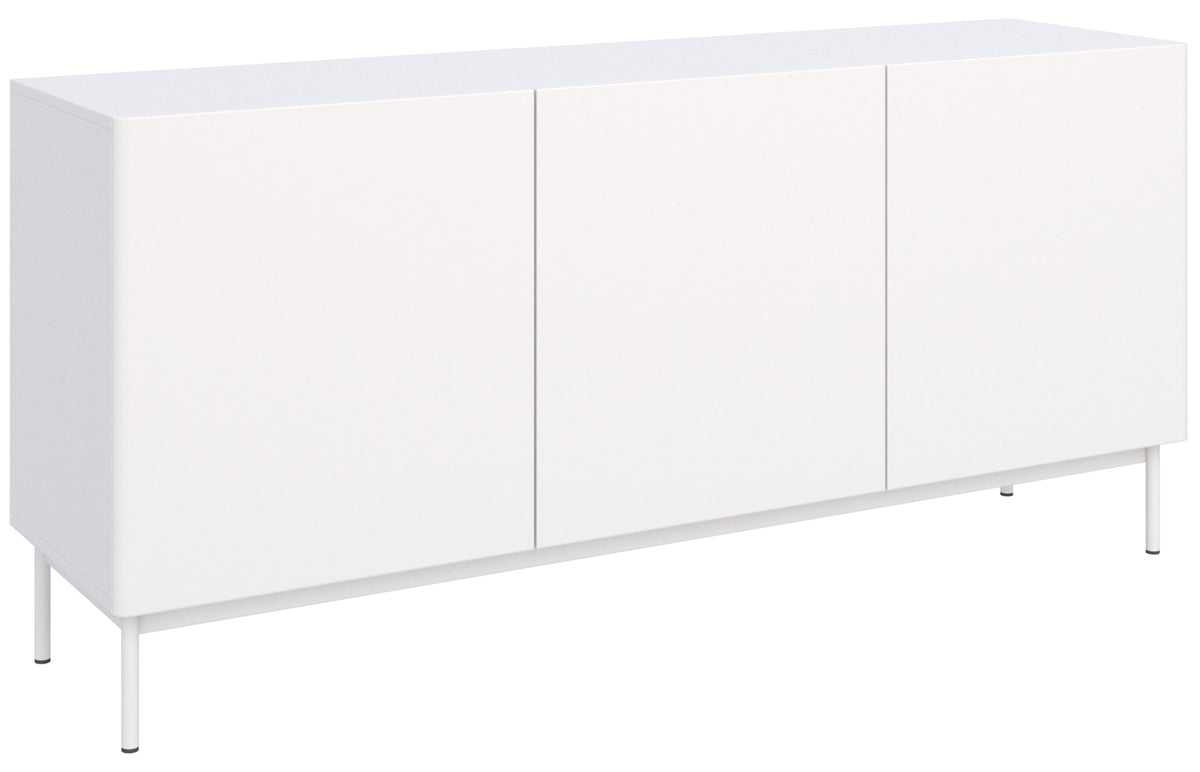 Meuble TV haut Olio 3 portes, 160 cm, blanc