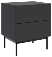 Nachttisch Olio mit zwei Schubladen 50 cm schwarz
