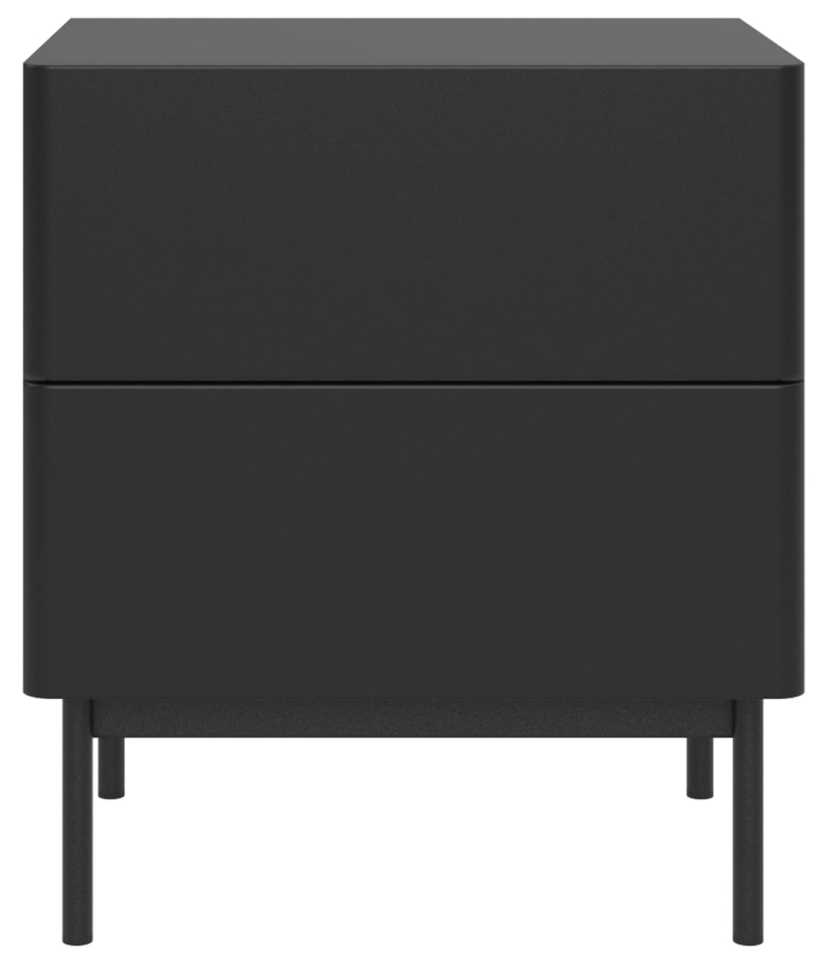 Nachttisch Olio mit zwei Schubladen 50 cm schwarz