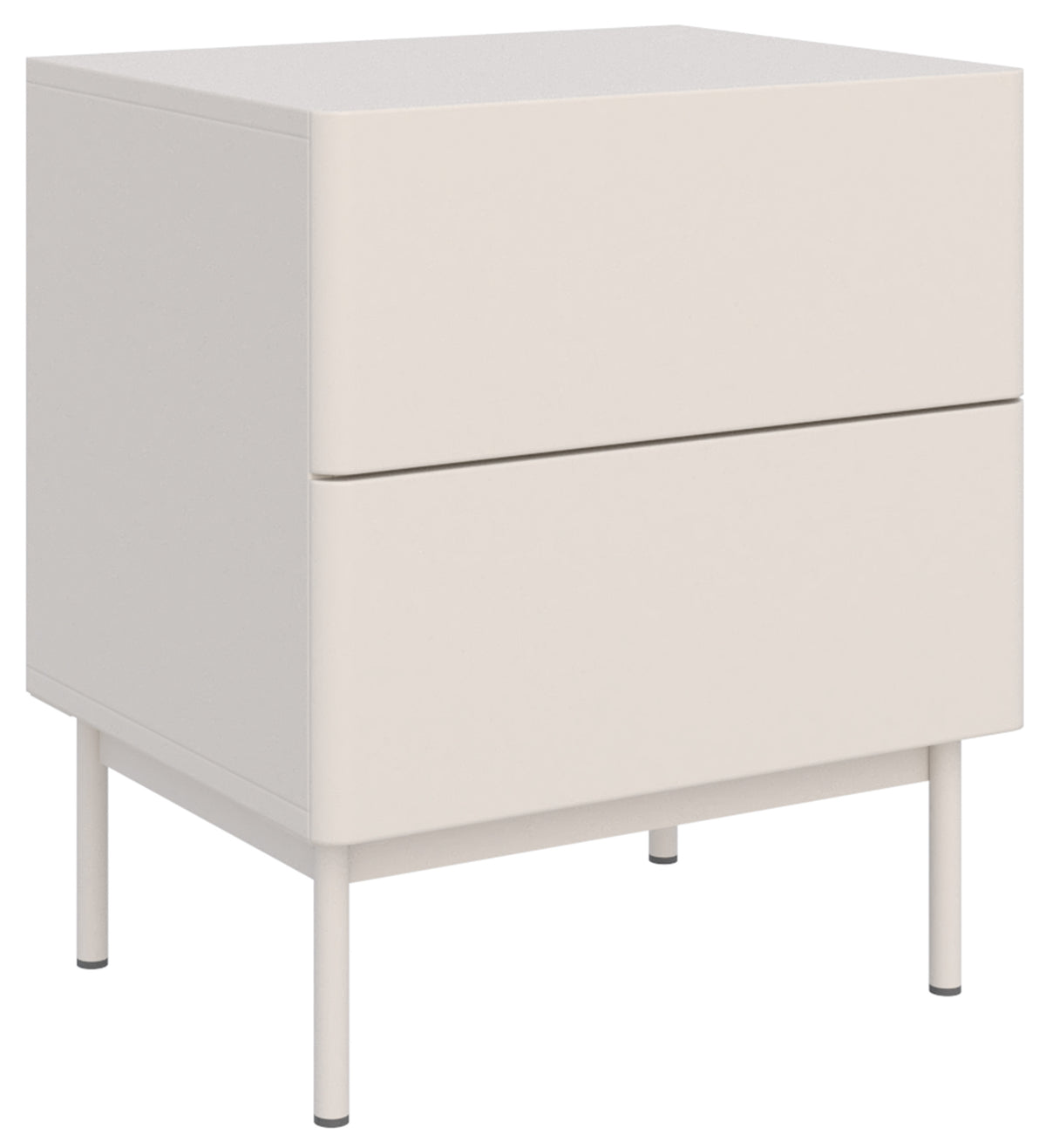 Table de chevet Olio avec deux tiroirs 50 cm cachemire