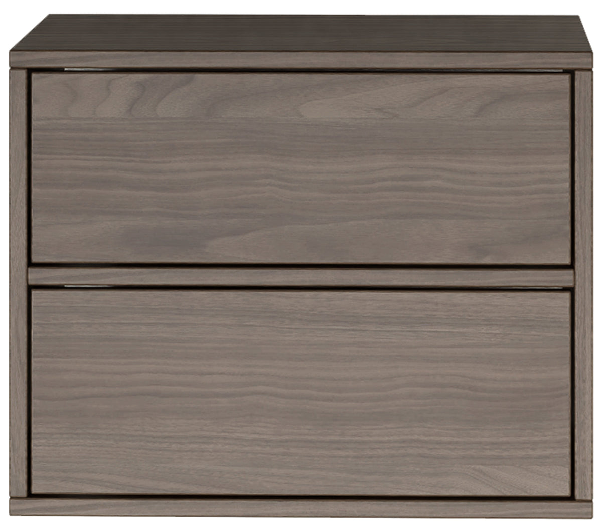 Table de chevet Framme suspendue avec deux tiroirs 50 cm noyer Wisconsin